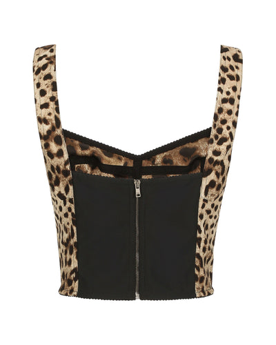 DOLCE&GABBANA BUSTIER LEOPARD PRINT