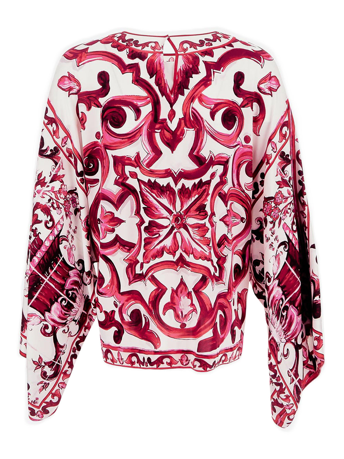 DOLCE & GABBANA MAJOLICA PRINT SILK BLOUSE