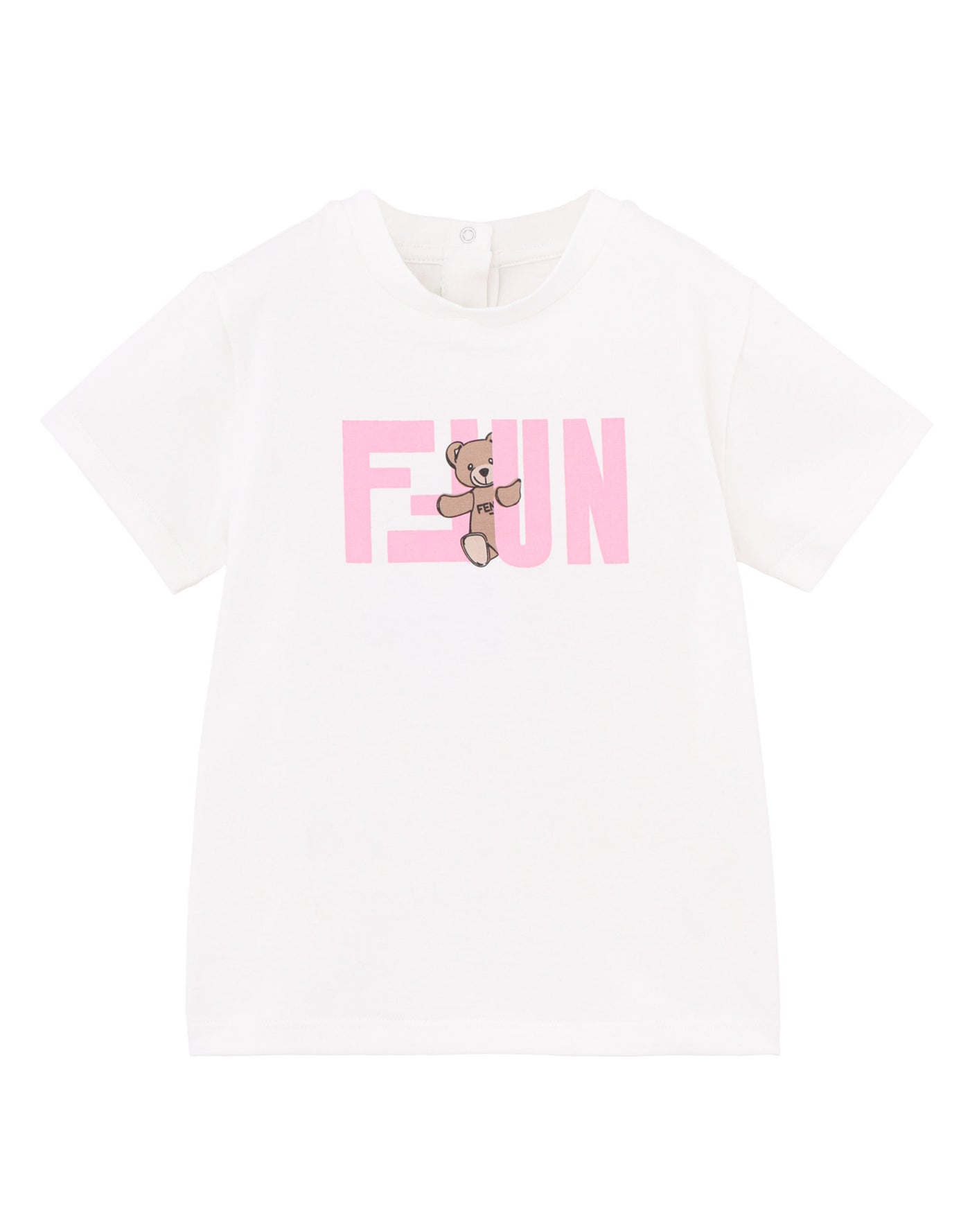 FENDI KIDS T-SHIRT TEDDY PRINT LOGO FF