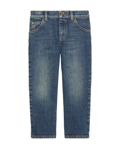 GUCCI KIDS HORSEBIT DENIM TROUSERS