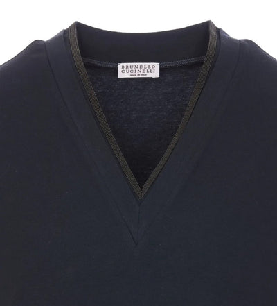 BRUNELLO CUCINELLI T-SHIRT BLU