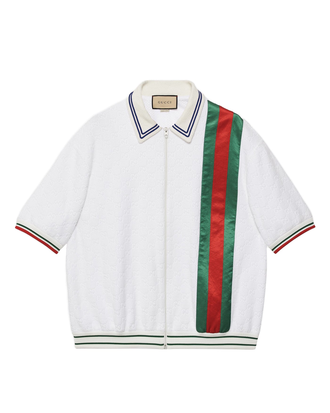 GUCCI TERRY CLOTH POLO WITH WEB