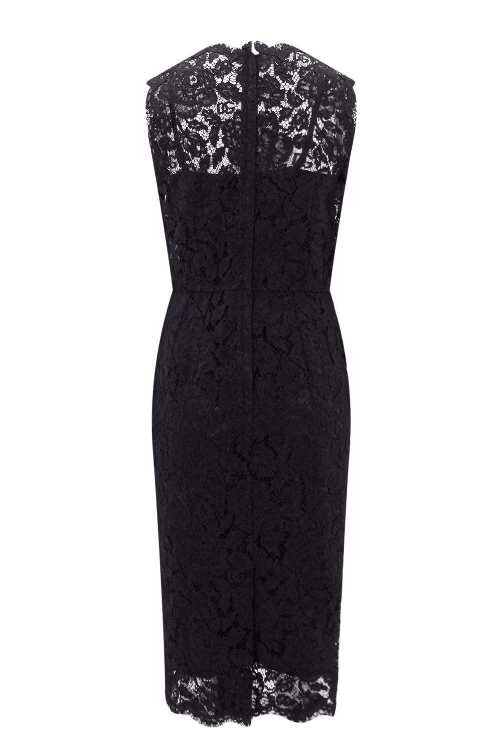 DOLCE & GABBANA BRANDED STRETCH LACE CALF-LENGTH DRESS