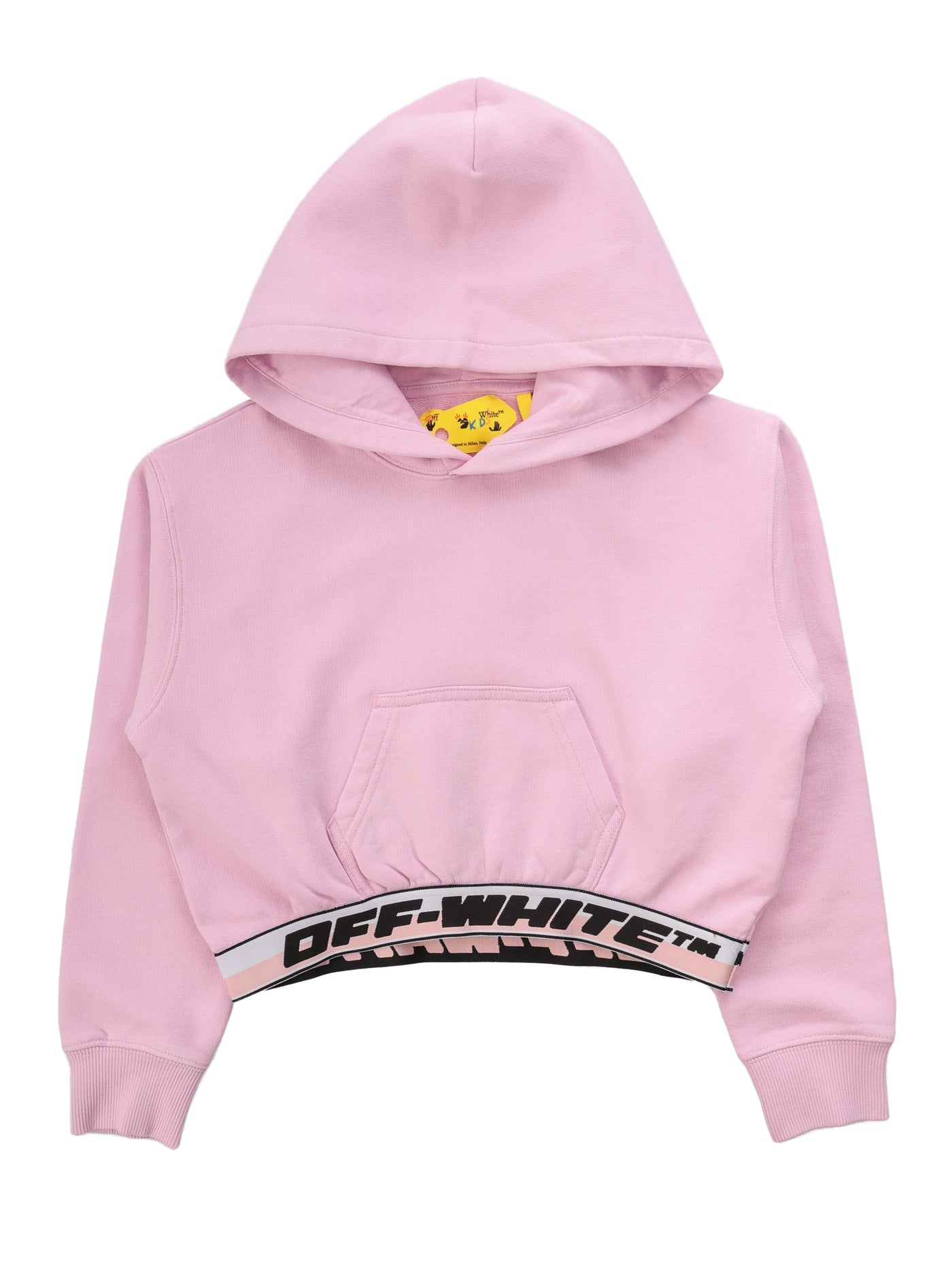 OFF WHITE KIDS SWEATSHIRT CROPPED HOODIE LOGO