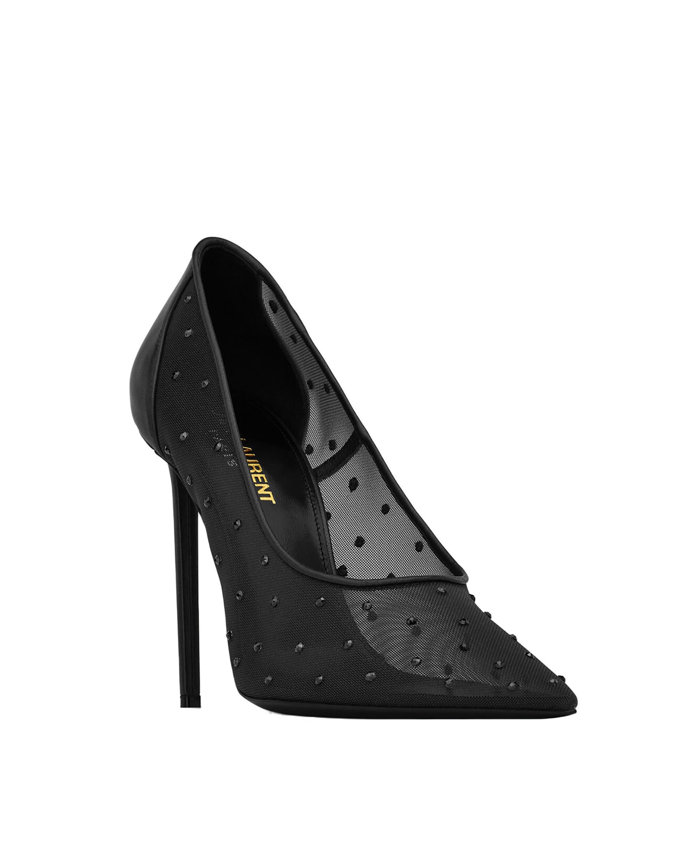 SAINT LAURENT ANJA PUMPS IN RHINESTONE MESH