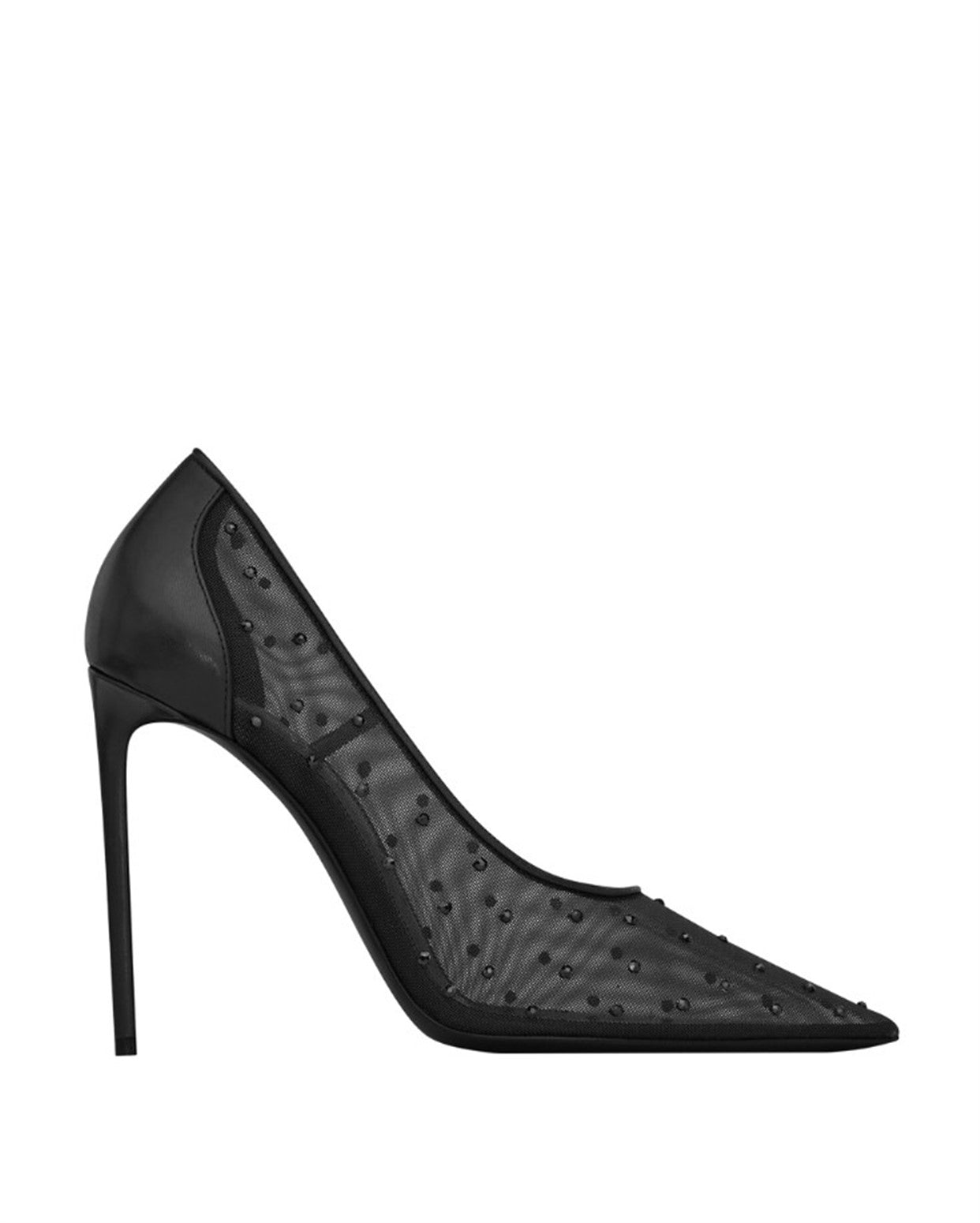 SAINT LAURENT ANJA PUMPS IN RHINESTONE MESH