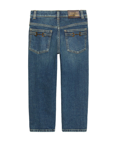 GUCCI KIDS HORSEBIT DENIM TROUSERS