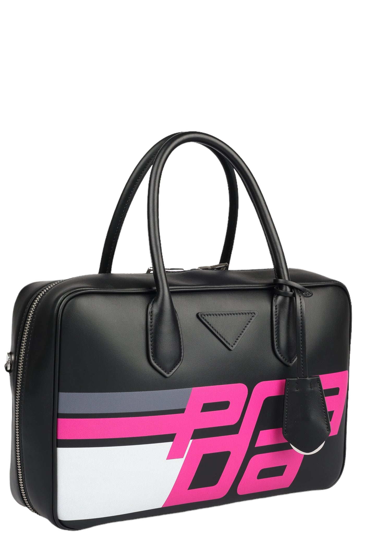 PRADA RACING LOGO LEATHER BAG