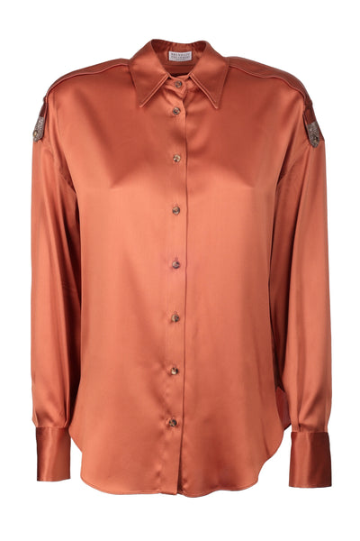 BRUNELLO CUCINELLI SATIN SILK BLOUSE