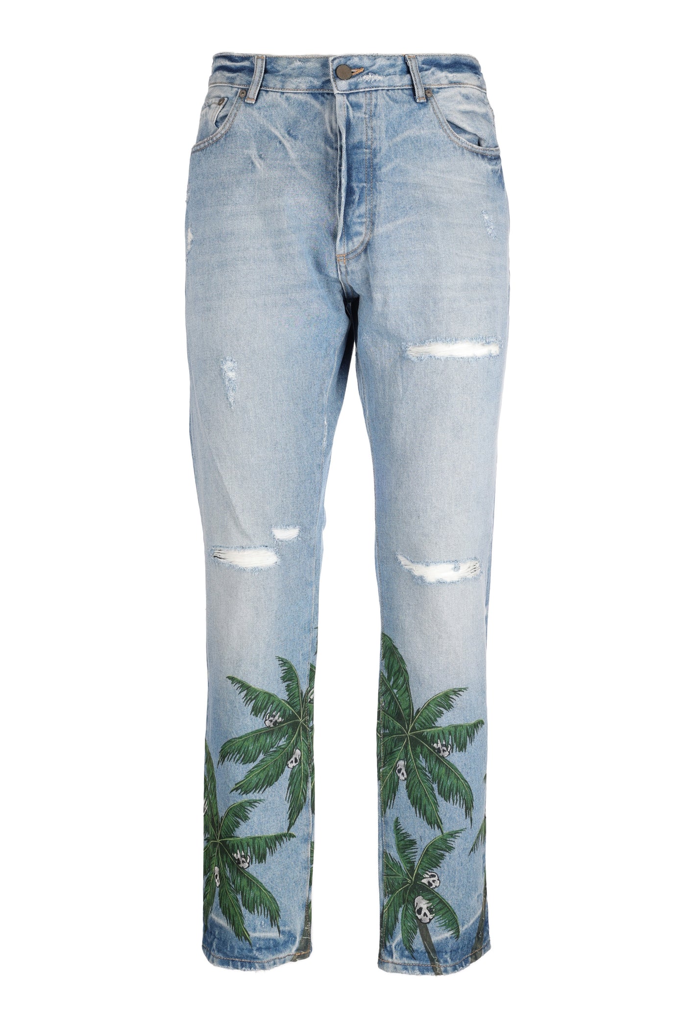 PALM ANGELS BLUE JEANS TROUSERS 