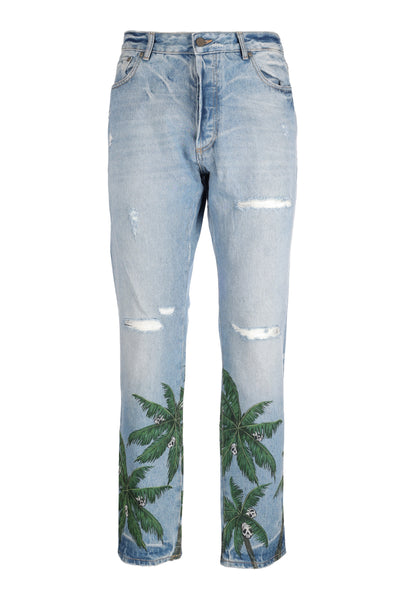 PALM ANGELS BLUE JEANS TROUSERS 