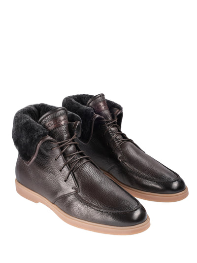 SANTONI LEATHER ANKLE BOOTS