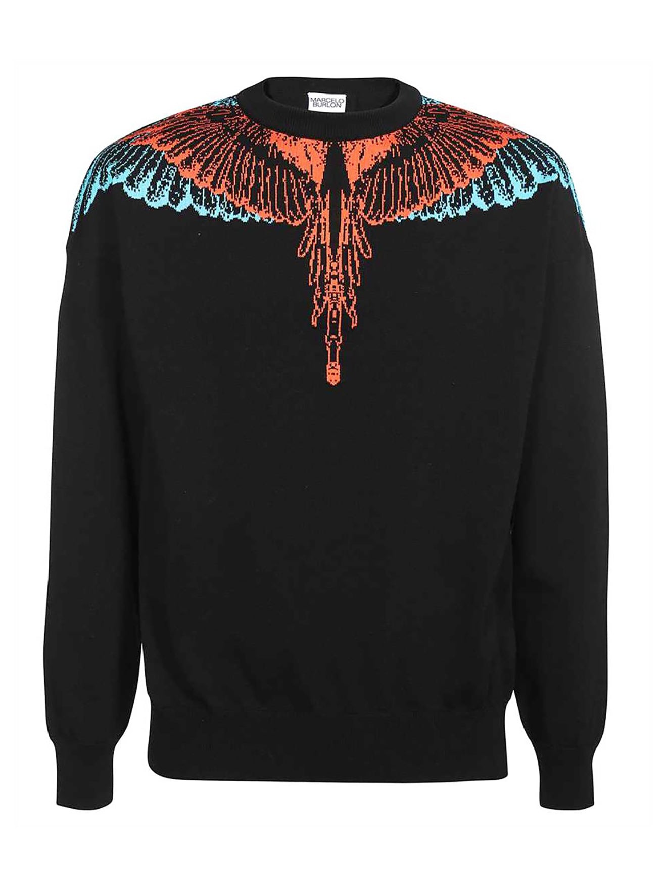 MARCELO BURLON WINGS BLACK SWEATER 