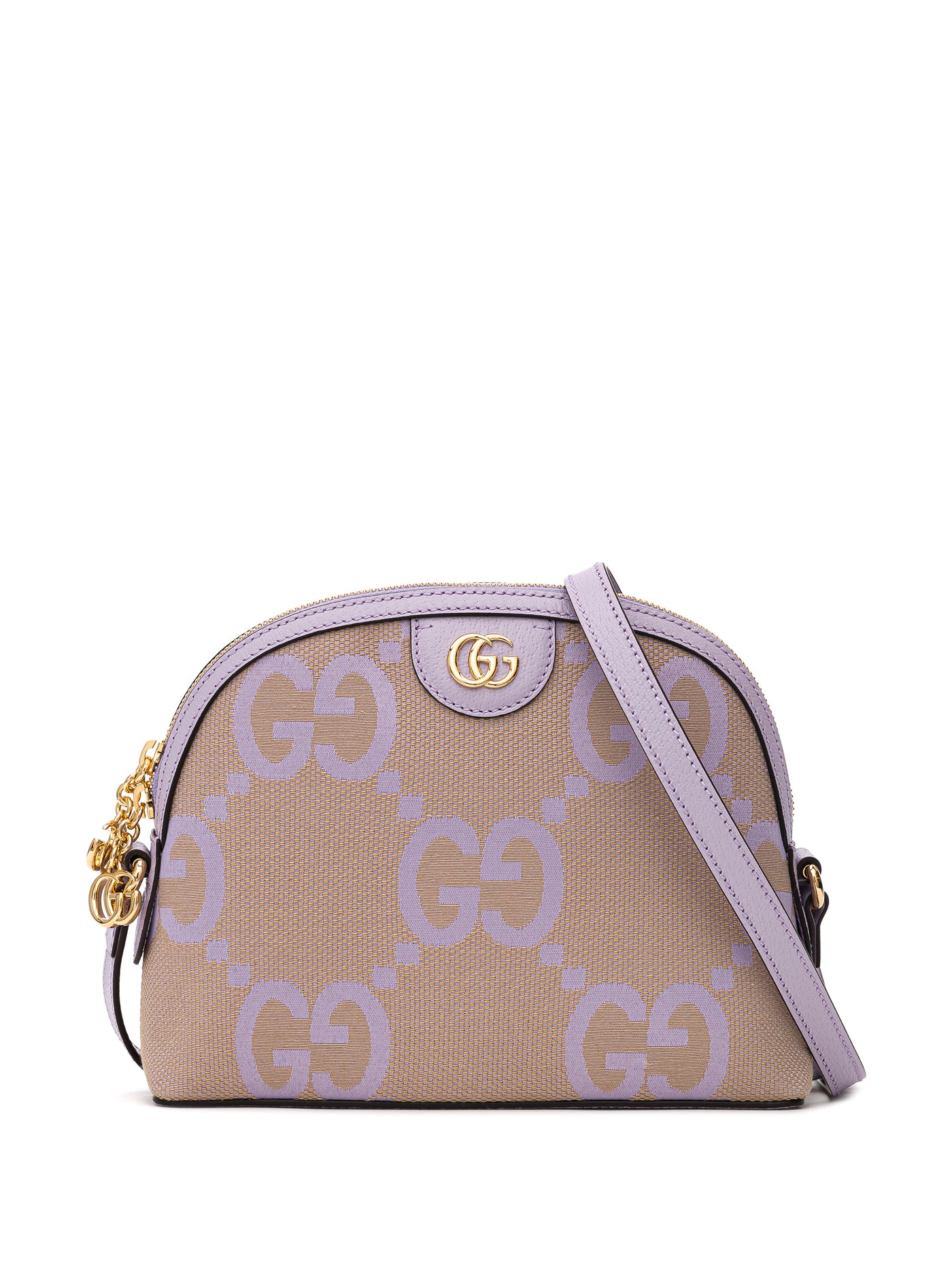 GUCCI OPHIDIA JUMBO GG CANVAS SHOULDER BAG LILAC