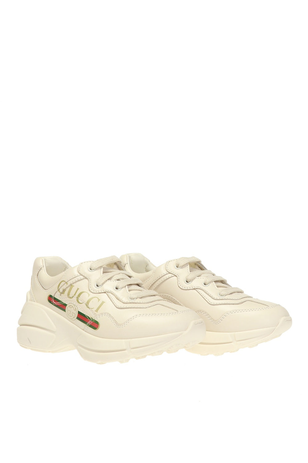 GUCCI KIDS RYTHON LEATHER SNEAKERS