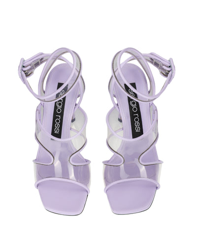 SERGIO ROSSI SANDAL WITH PURPLE HEEL 