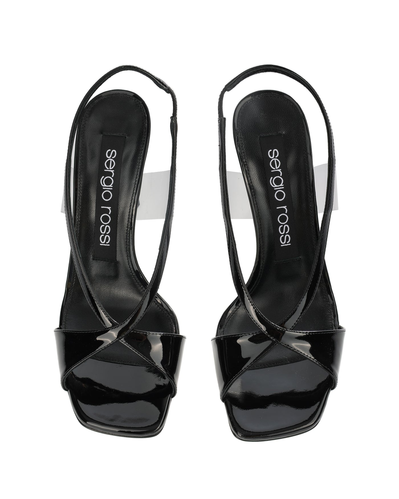 SERGIO ROSSI SHINY SANDAL WITH BLACK HEEL 