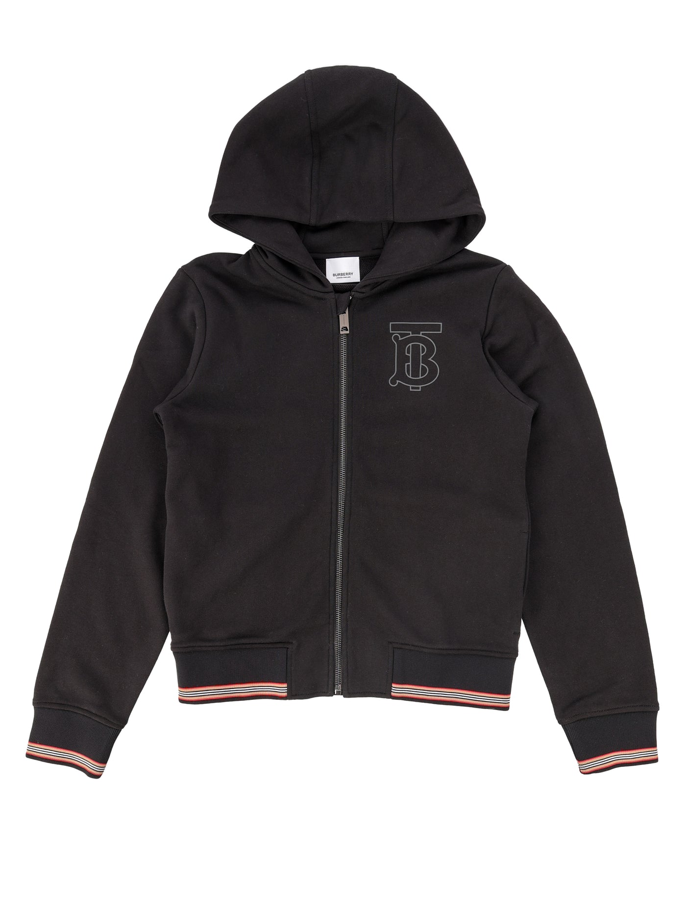 BURBERRY KIDS SWEATSHIRT WITH ZIP & HOOD