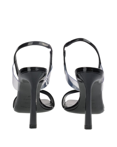 SERGIO ROSSI SHINY SANDAL WITH BLACK HEEL 