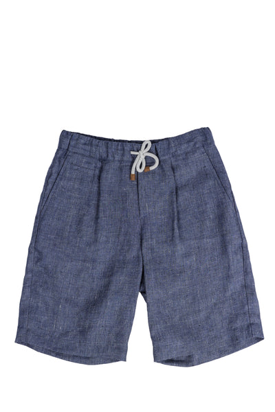 BRUNELLO CUCINELLI KIDS LINEN BERMUDA