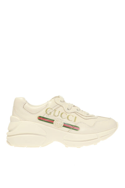 GUCCI KIDS RYTHON LEATHER SNEAKERS