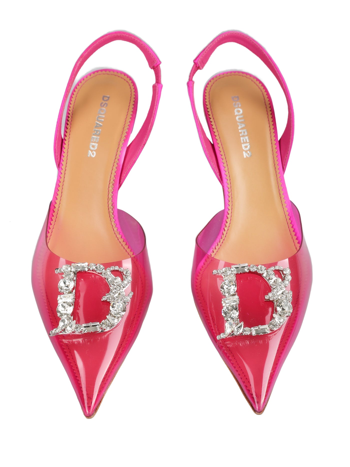 DSQUARED2 EMBELLISHED LOGO SLINGBACK PUMPS