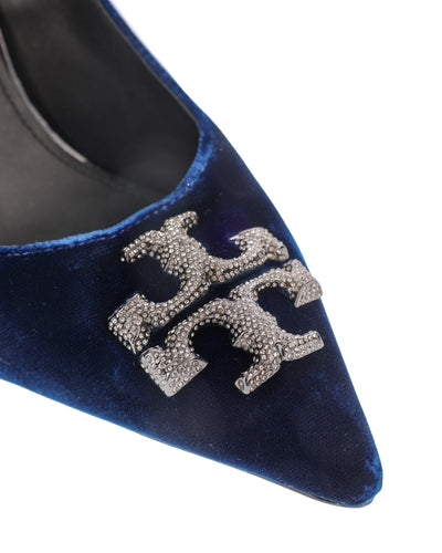 TORY BURCH BLUE VELVET PUMPS 