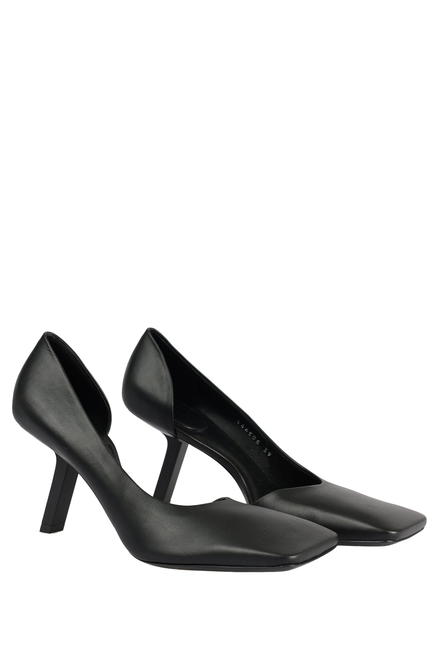 BALENCIAGA VOID D'ORSAY BLACK LEATHER PUMPS