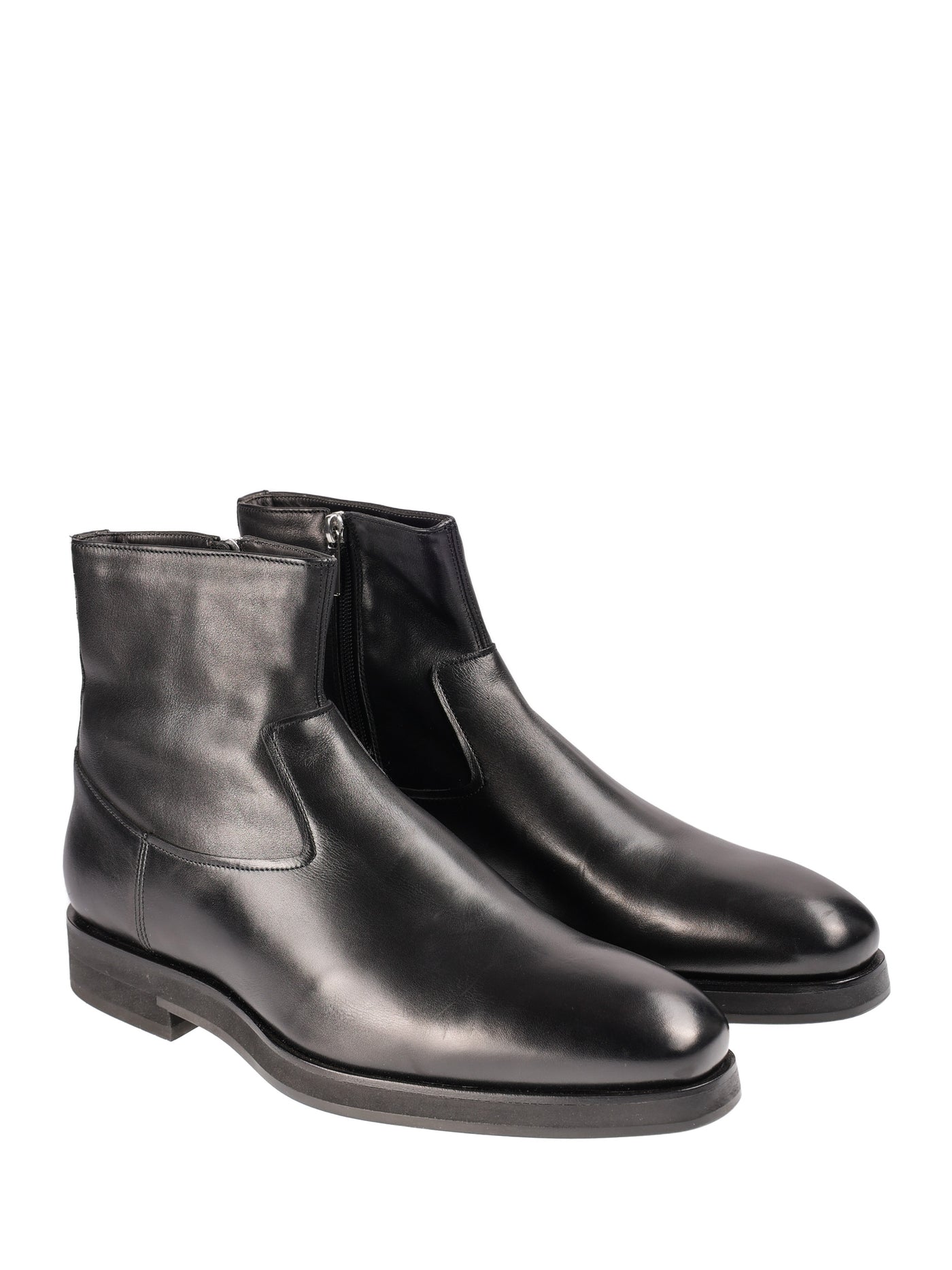 SANTONI LEATHER ANKLE BOOTS