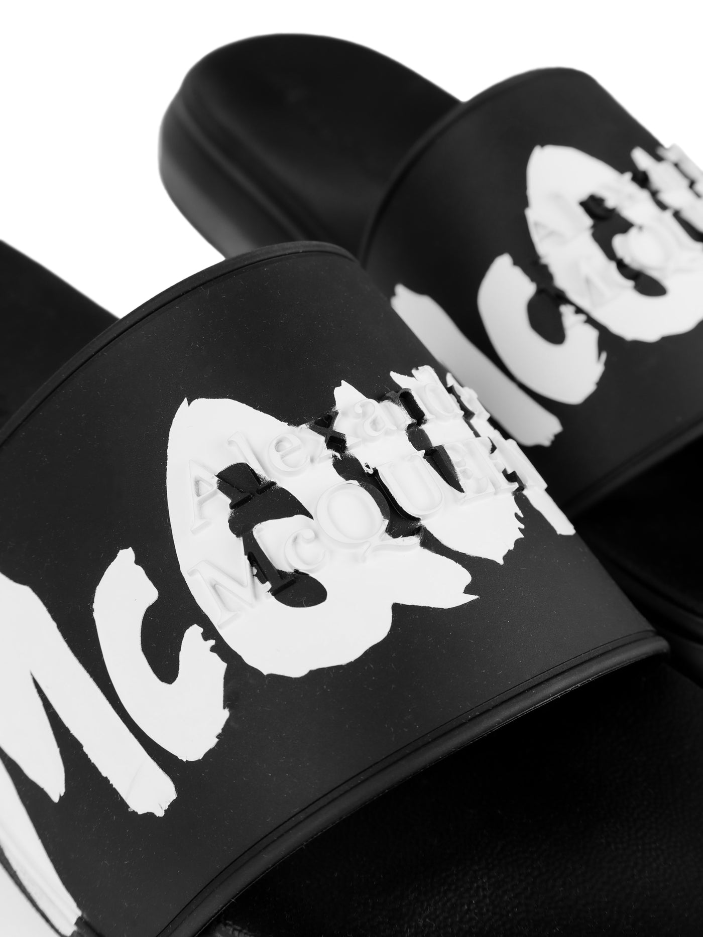 ALEXANDER MCQUEEN GRAFFITI-LOGO SLIP-ON SLIDES