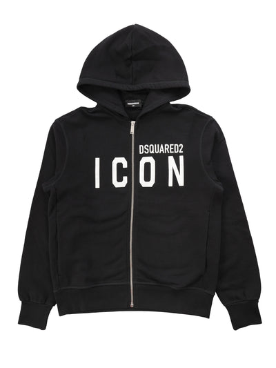 DSQUARED2 KIDS SWEATSHIRT WITH ZIP & HOOD