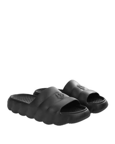 MONCLER BLACK STRAP SLIPPER SANDAL