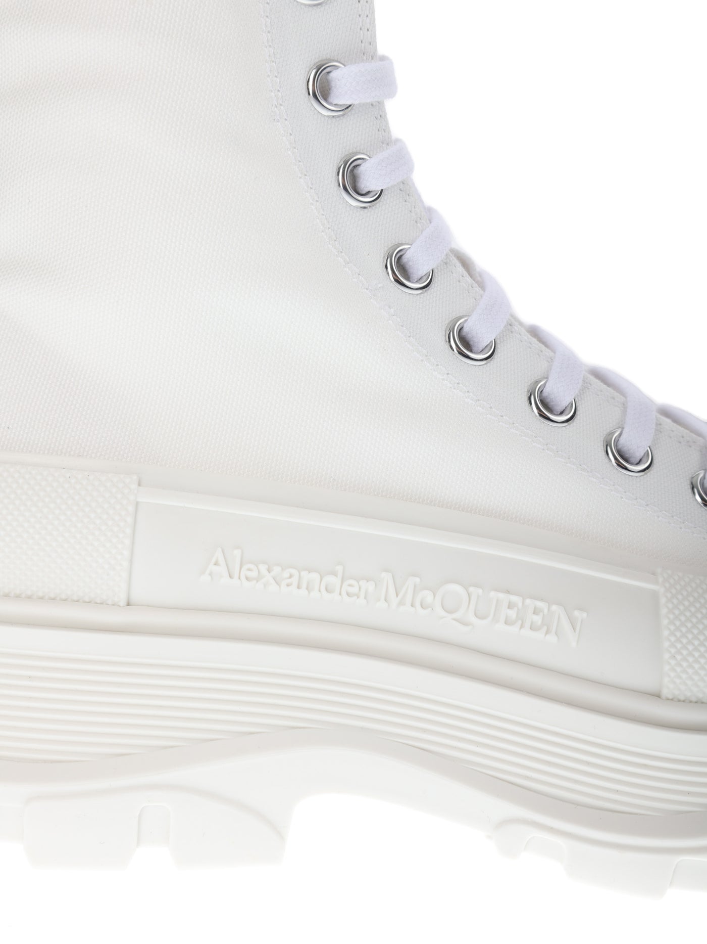 ALEXANDER MCQUEEN TREAD SLICK WHITE HIGH SNEAKERS 