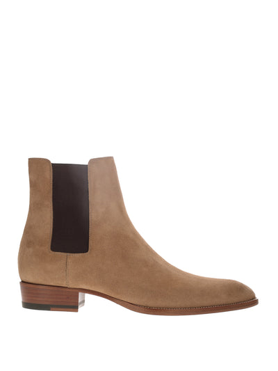 SAINT LAURENT WYATT SUEDE ANKLE BOOTS