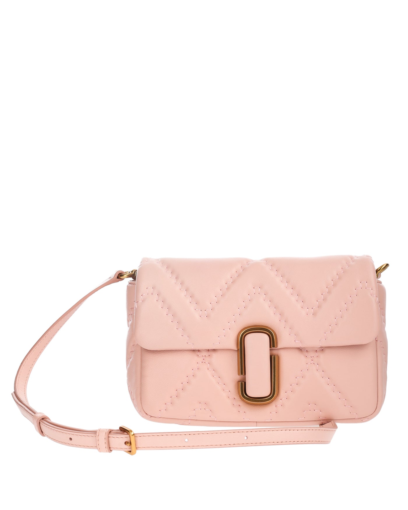 MARC JACOBS THE J MARC PINK SHOULDER BAG IN QUILTED LEATHER