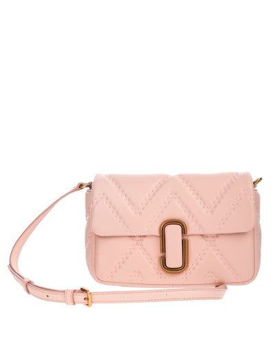 MARC JACOBS THE J MARC PINK SHOULDER BAG IN QUILTED LEATHER