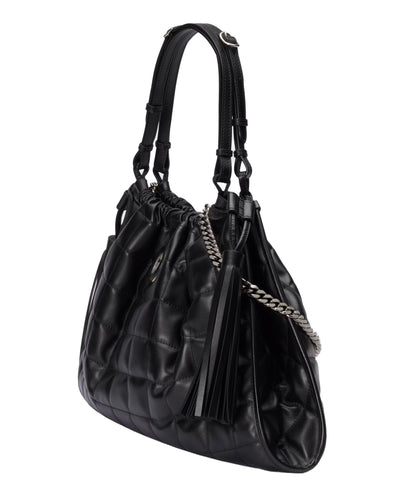 GUCCI DECO MEDIUM TOTE BAG IN BLACK QUILTED LEATHER