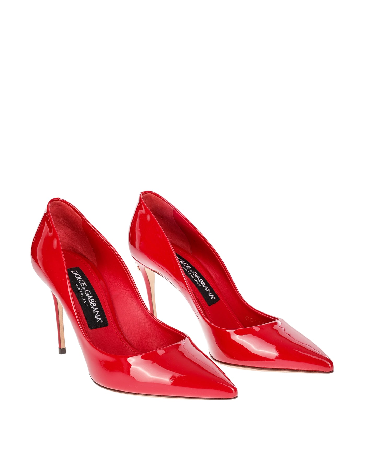 DOLCE & GABBANA CARDINALE RED PATENT DECOLLETES 