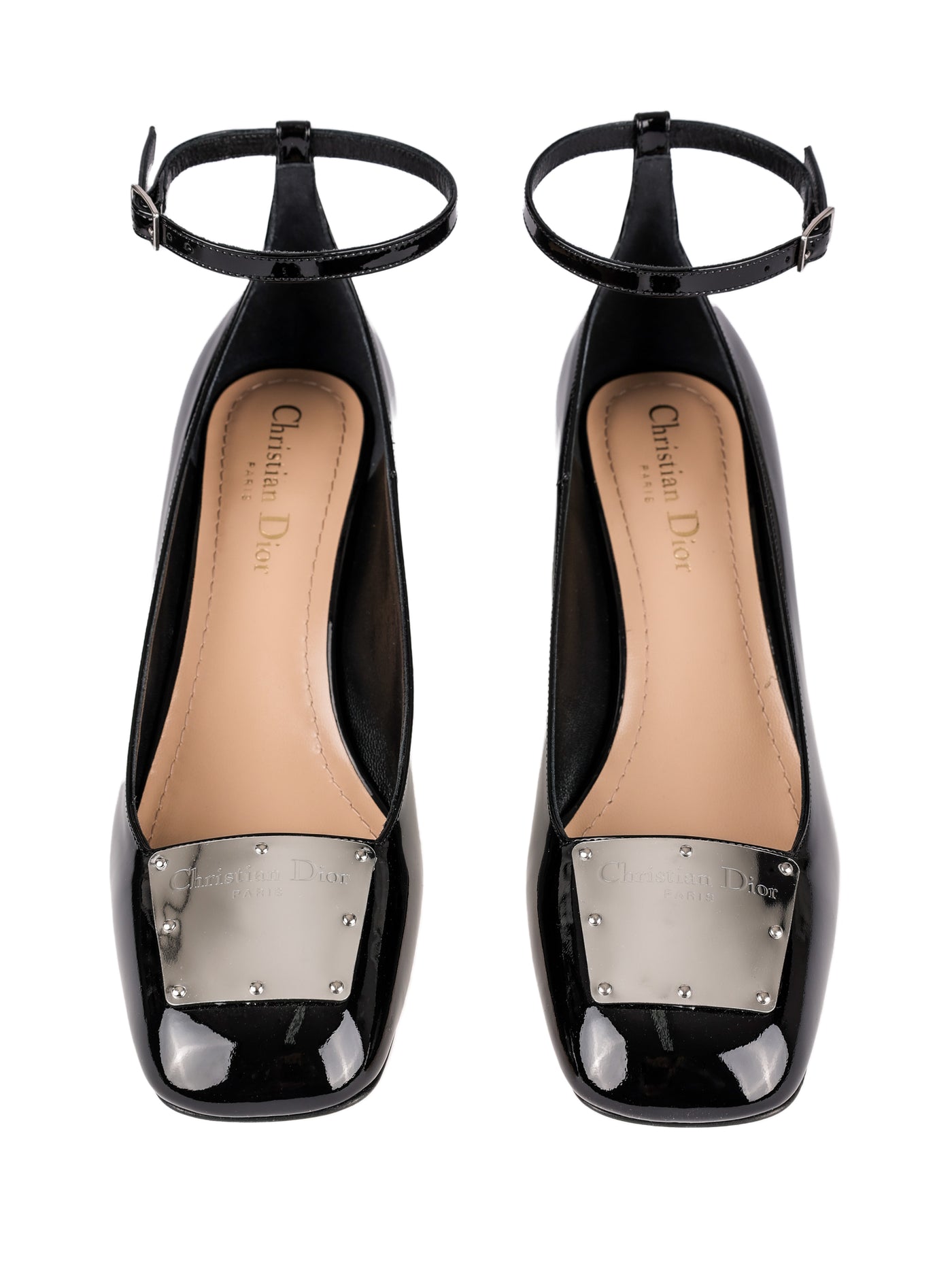 DIOR LEATHER PUMPS WITH SILVER HEEL