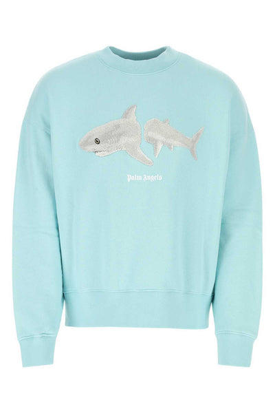 PALM ANGELS LIGHT BLUE SWEATSHIRT 