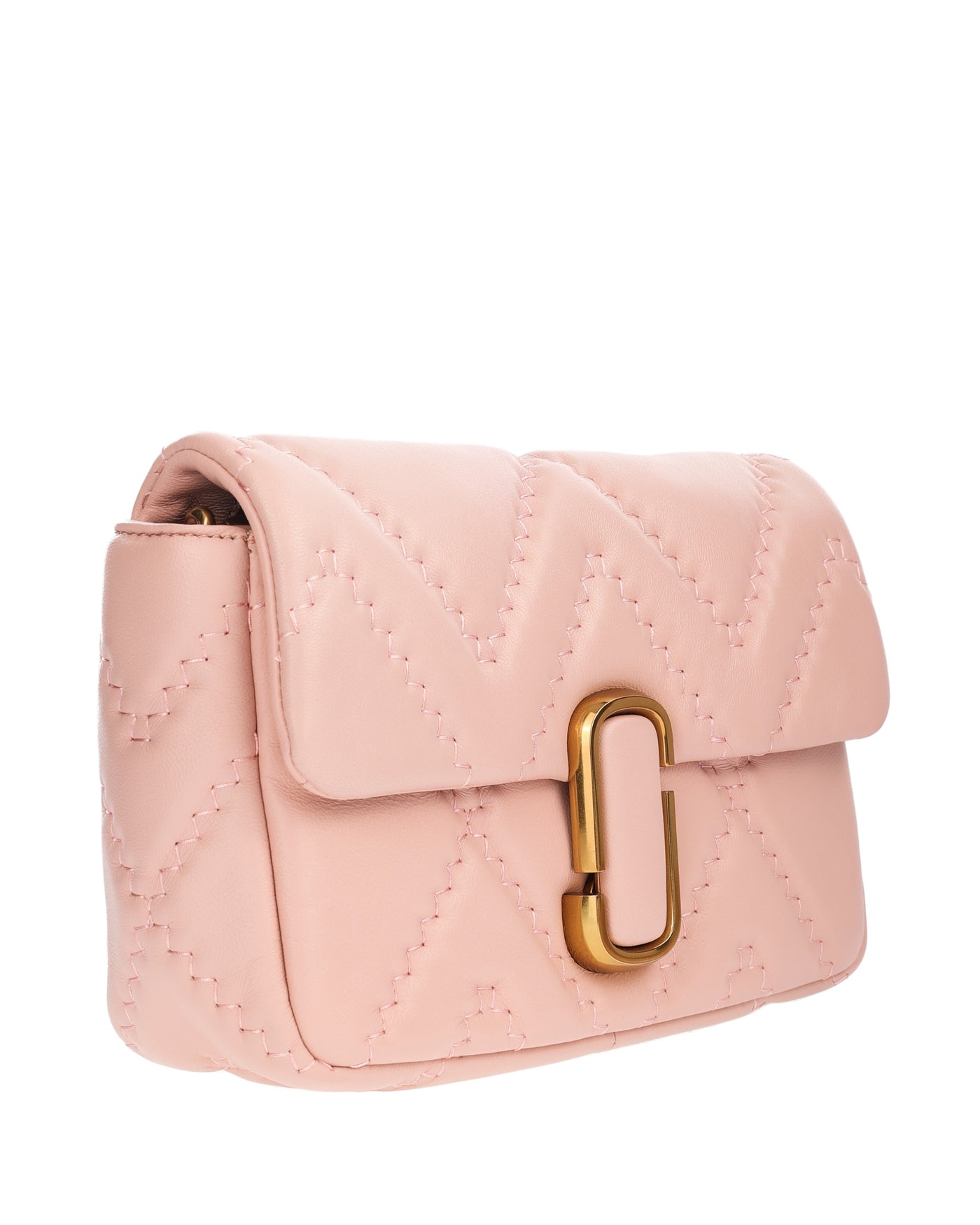 MARC JACOBS THE J MARC PINK SHOULDER BAG IN QUILTED LEATHER