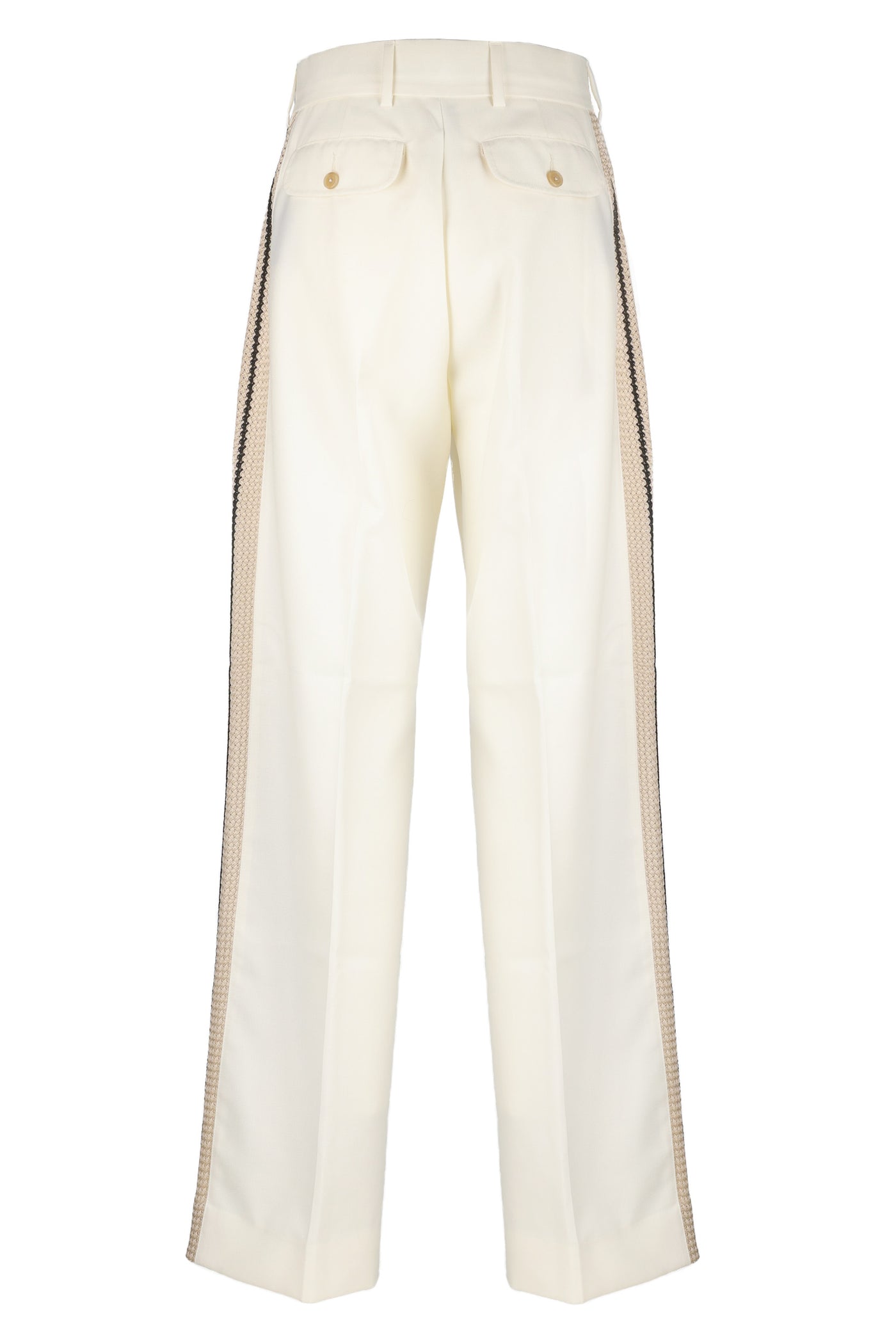 PALM ANGELS CREAM TROUSERS 