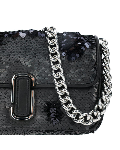 MARC JACOBS THE J MARC SHOULDER BAG WITH BLACK SEQUINS