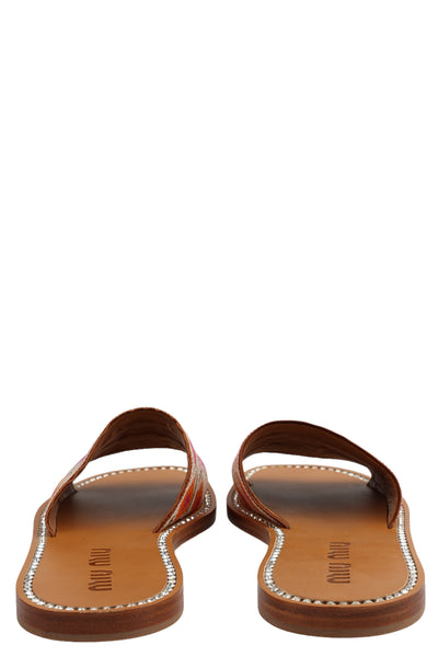 MIU MIU LEATHER SANDALS