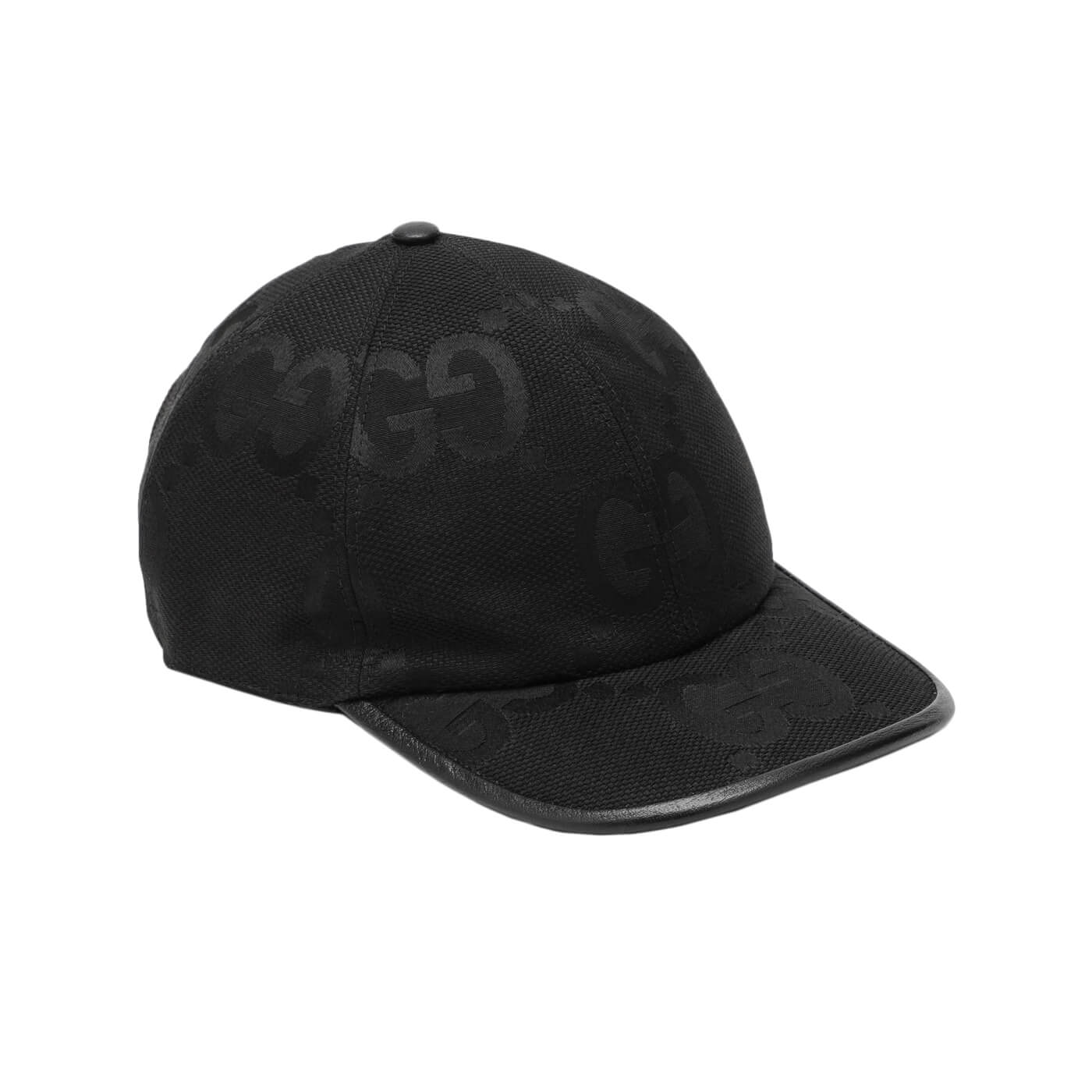 GUCCI JUMBO GG BASEBALL HAT WITH LEATHER DETAILS