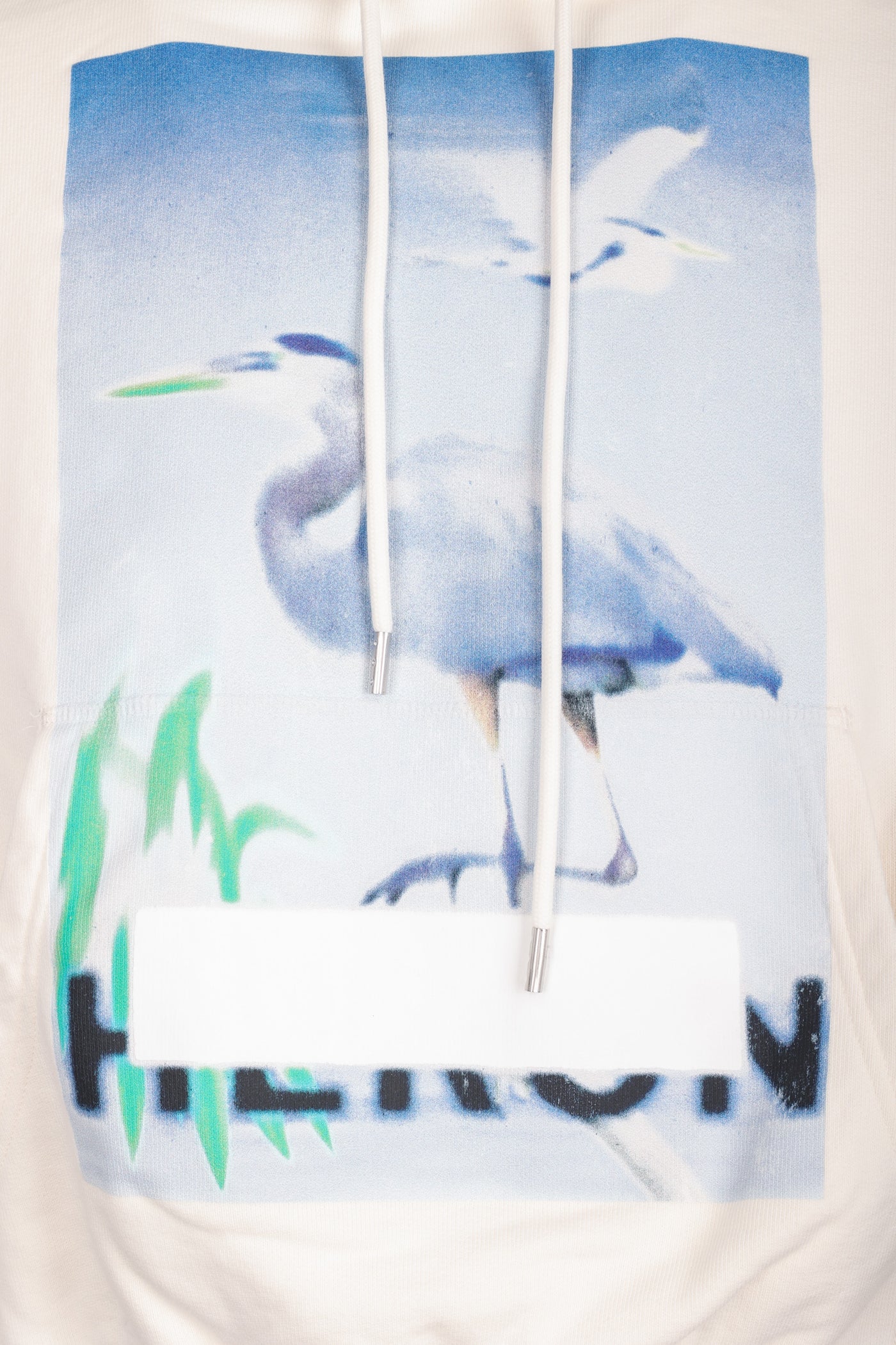 HERON PRESTON WHITE HOODED SWEATSHIRT 