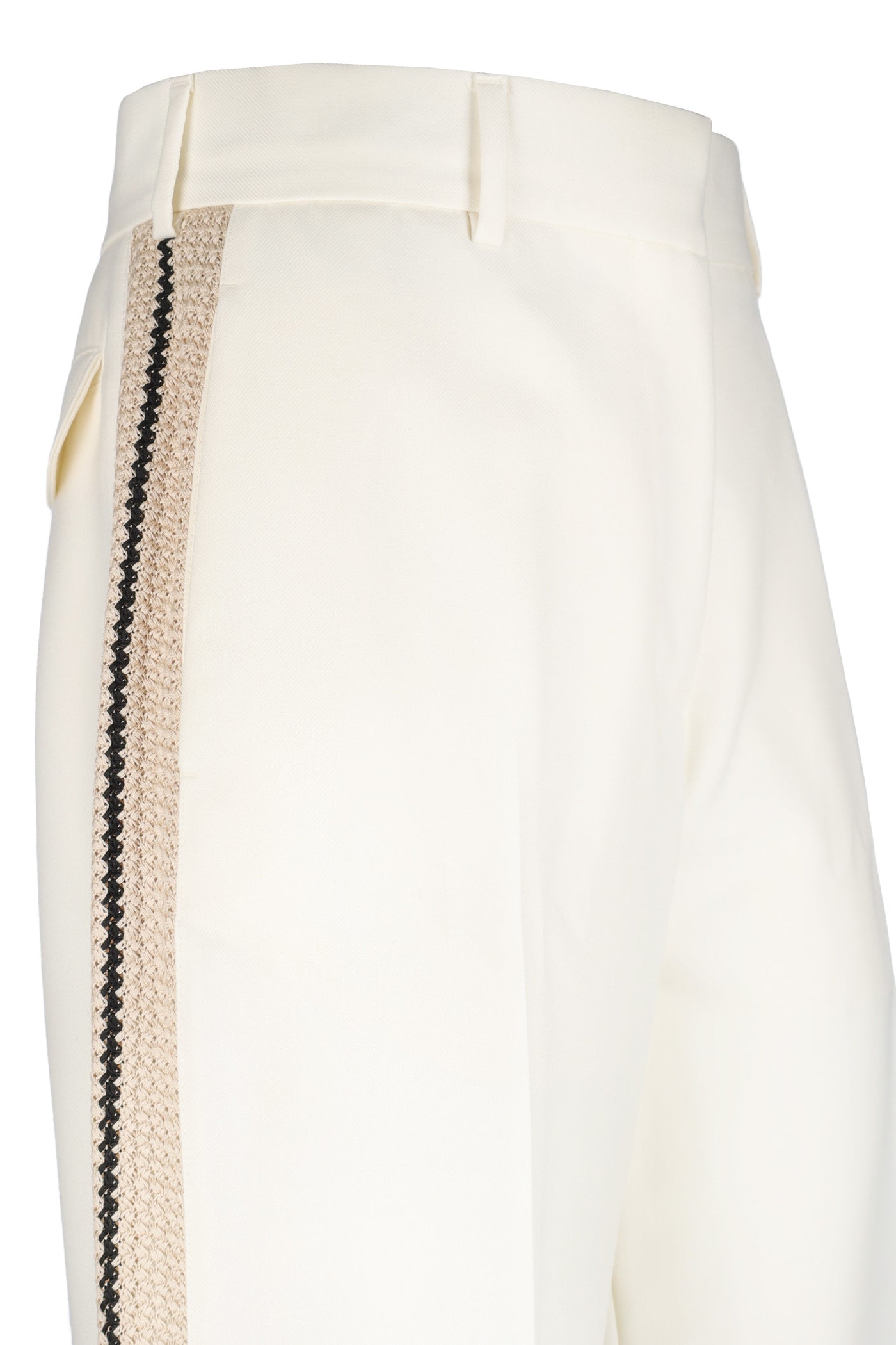 PALM ANGELS CREAM TROUSERS 