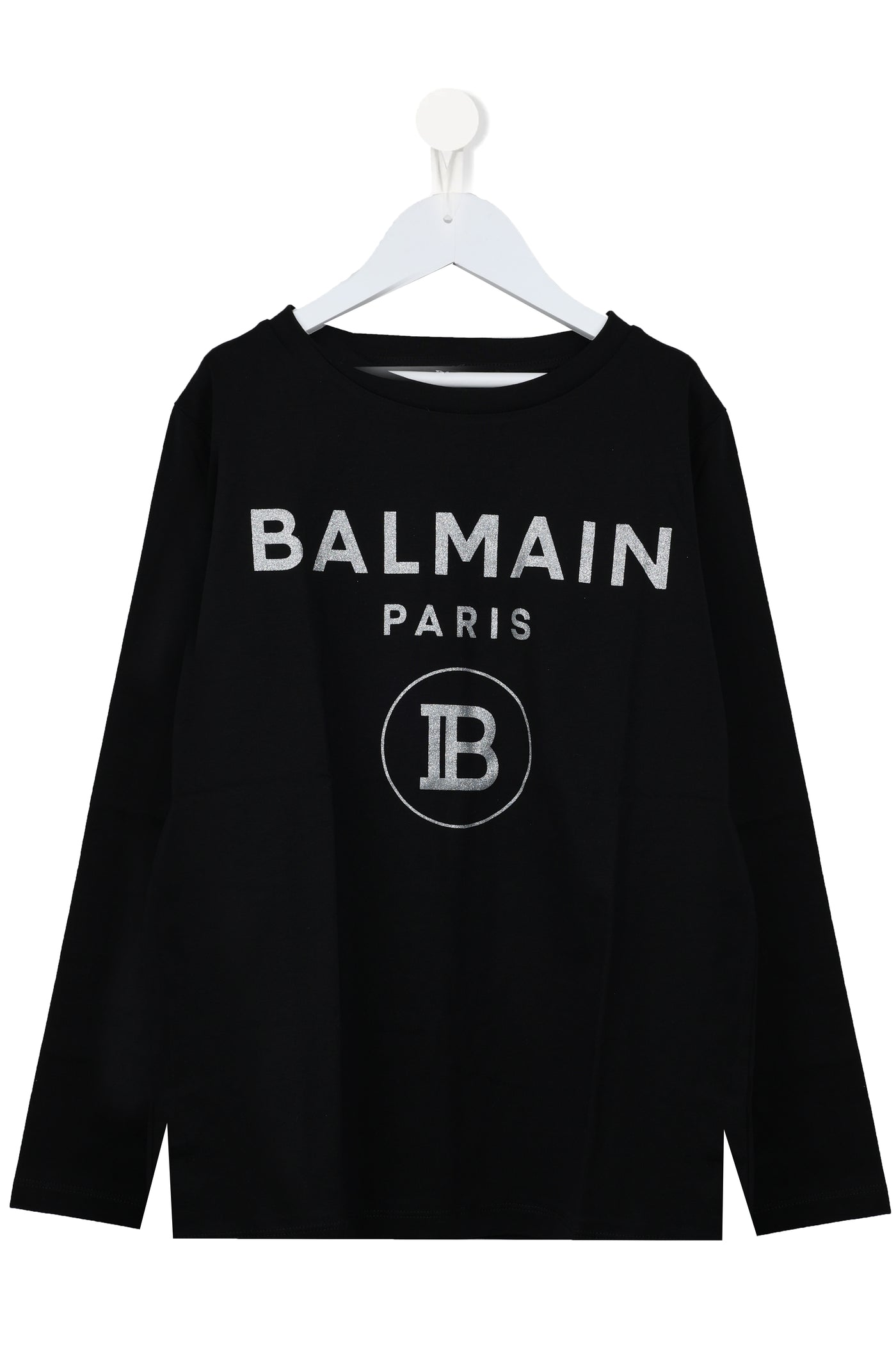 BALMAIN KIDS T-SHIRT LONG SLEEVE WITH LOGO