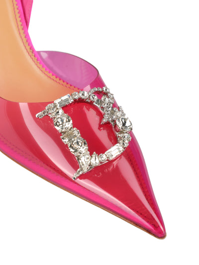 DSQUARED2 EMBELLISHED LOGO SLINGBACK PUMPS