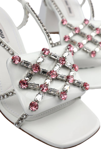 MIU MIU CRYSTAL EMBELLISHED SANDALS